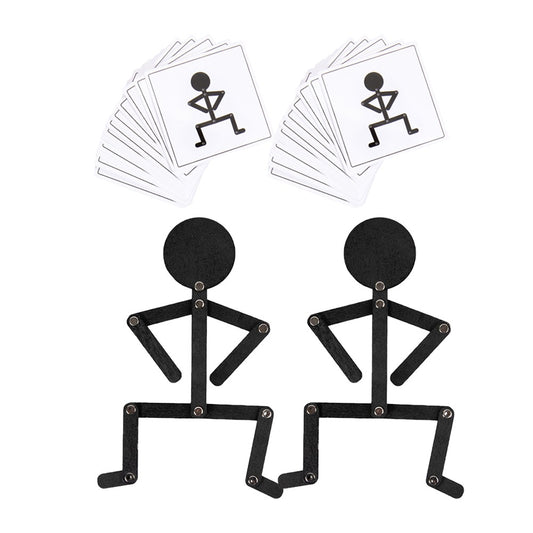 2 Sets of Sports Small Wooden Man Puzzle Game Kids Early Education Puzzle Toy