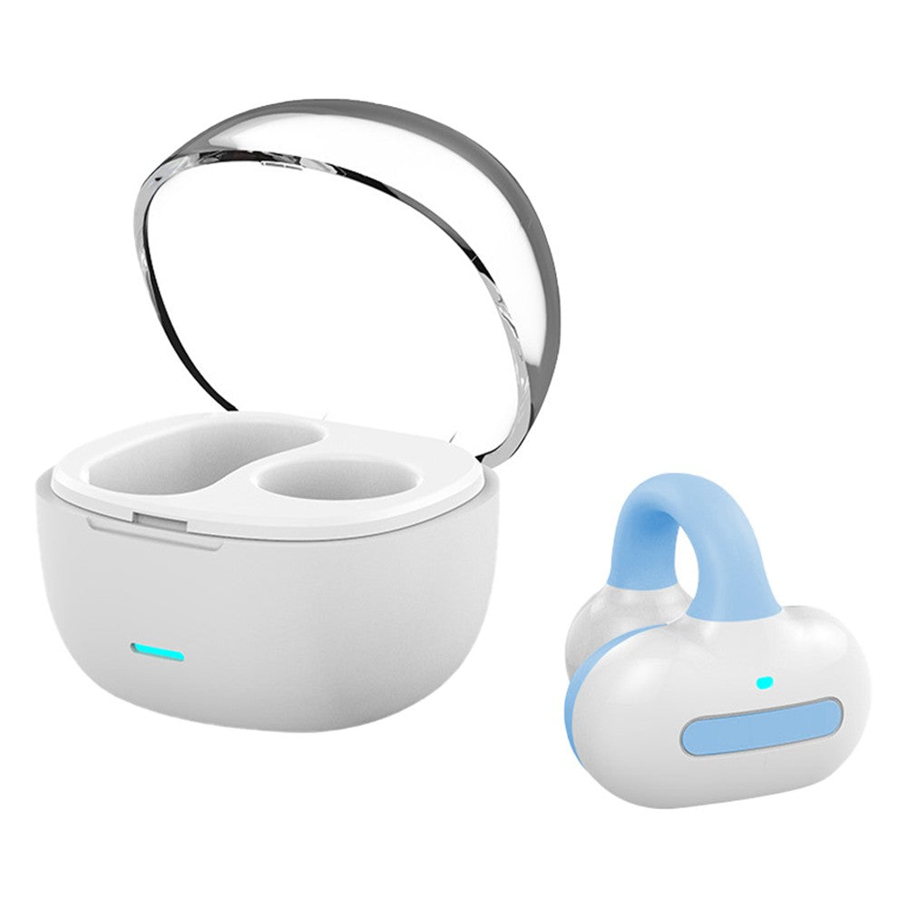 MG8 Wireless Bluetooth 5.2 Earphones Ear-clip Bone Conduction Headphones TWS Sports Earbuds with Charging Case - Blue