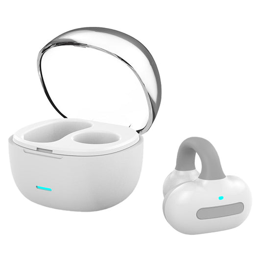MG8 Wireless Bluetooth 5.2 Earphones Ear-clip Bone Conduction Headphones TWS Sports Earbuds with Charging Case - White