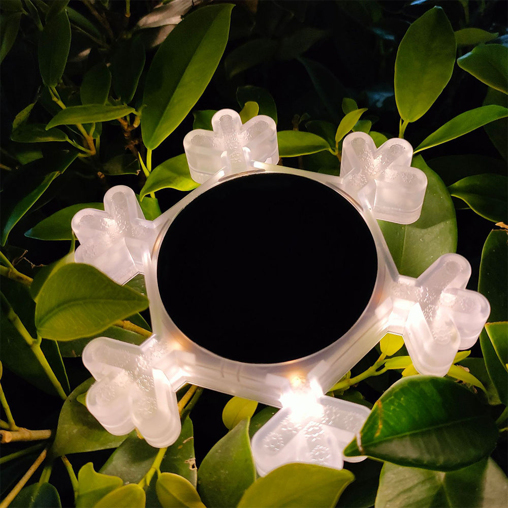 4 X Warm Solar Snowflake Lights Solar Garden Light Lawn Stake Light Solar Lamp