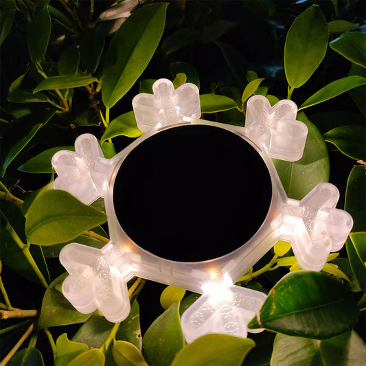 4 X Warm Solar Snowflake Lights Solar Garden Light Lawn Stake Light Solar Lamp