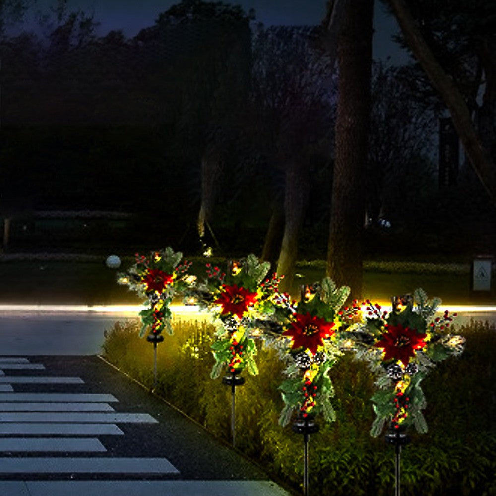 1Pc Christmas Tree Solar Light Ground Light Patio Walkway Lamp Outdoor Garden Decor