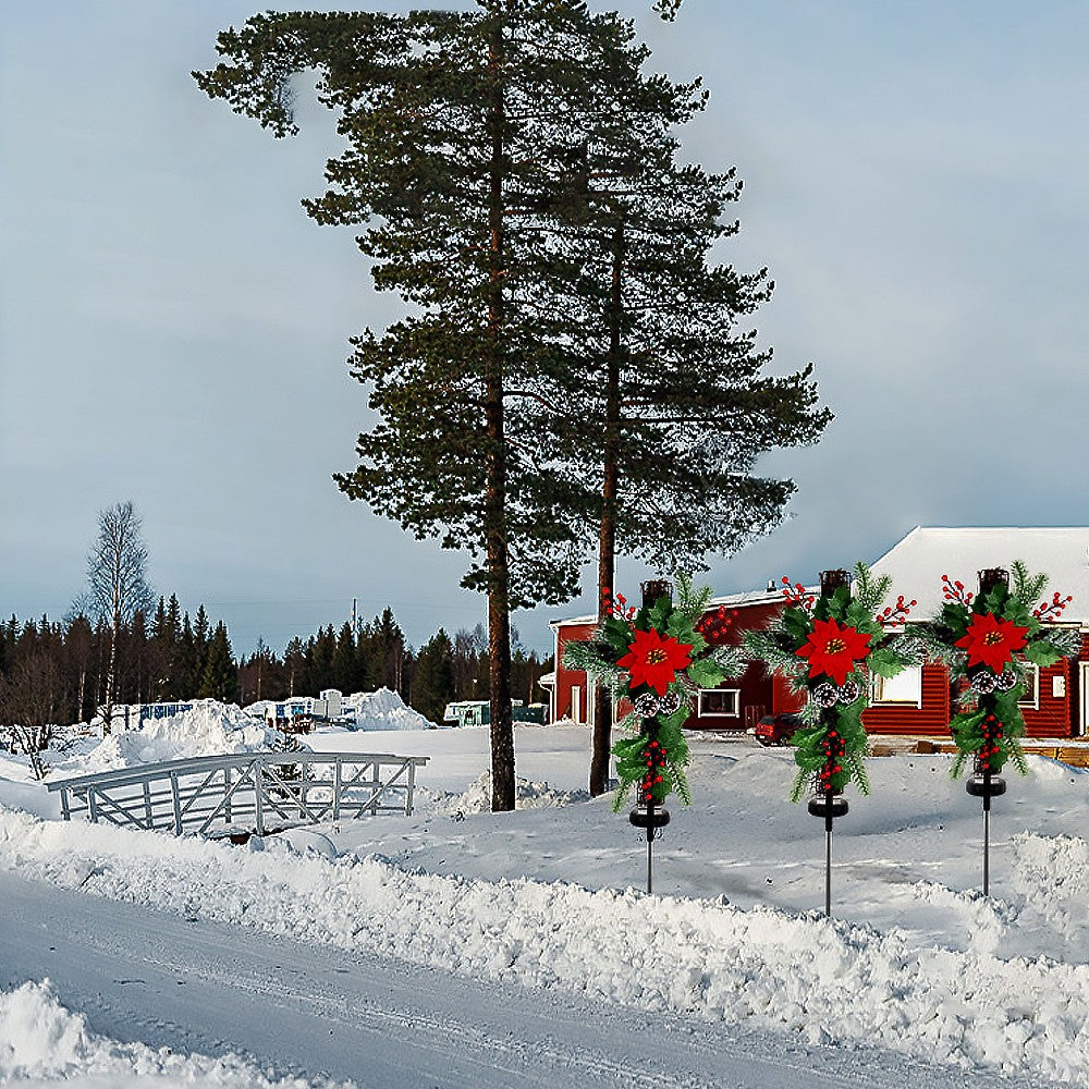 1Pc Christmas Tree Solar Light Ground Light Patio Walkway Lamp Outdoor Garden Decor