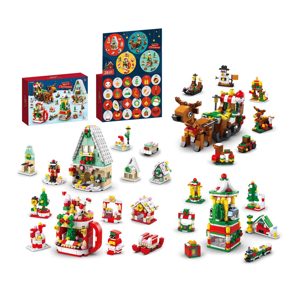 Style2 24 Days Christmas Advent Calendar Countdown Calendar Kid Building Sets