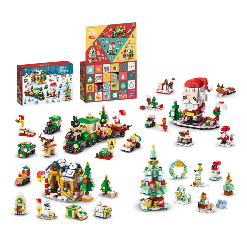 Style3 24 Days Christmas Advent Calendar Countdown Calendar Kid Building Sets