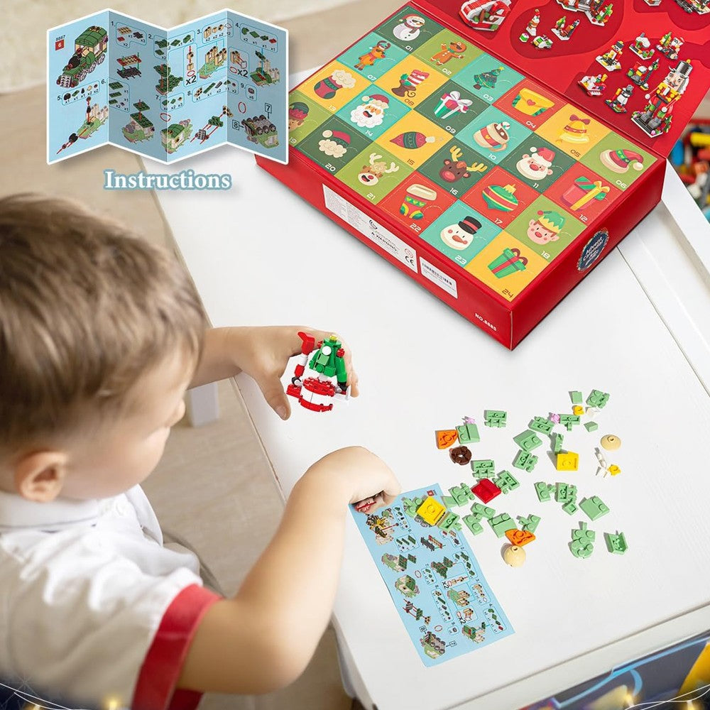 Style3 24 Days Christmas Advent Calendar Countdown Calendar Kid Building Sets