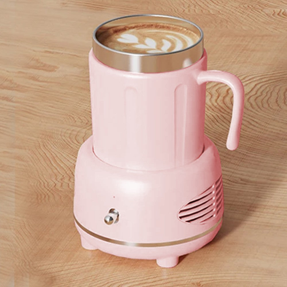 Electric Cooler Warmer Cup Fast Cooling Heating Coffee Milk Tea - Pink
