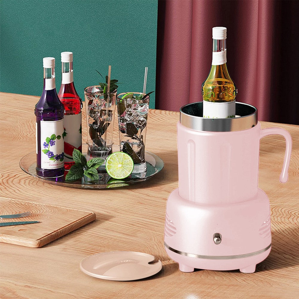 Electric Cooler Warmer Cup Fast Cooling Heating Coffee Milk Tea - Pink
