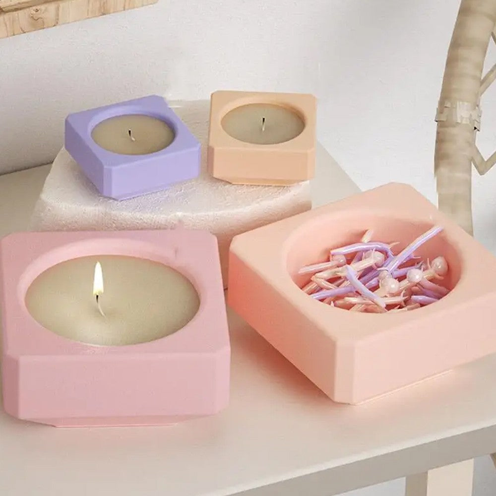 Silicone Candle Jar and Lid Mold Set Candle Holder Molds Storage Box Molds - 2 Sizes