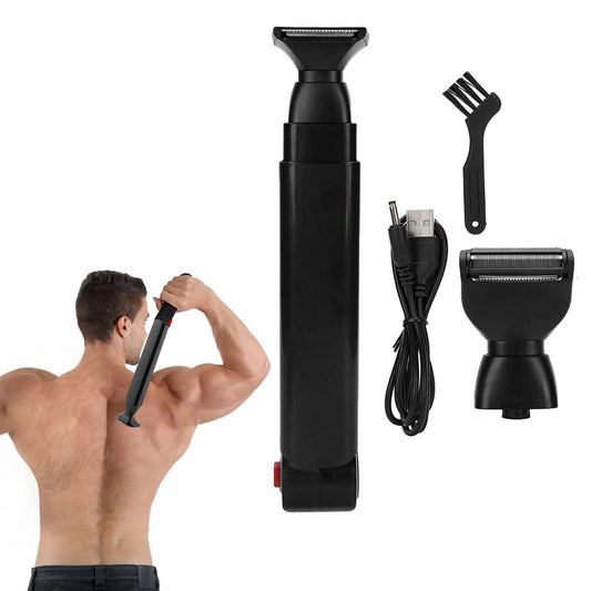Mens Back Hair Remover USB Rechargeable Body Hair Trimmer Adjustable Back Shaver
