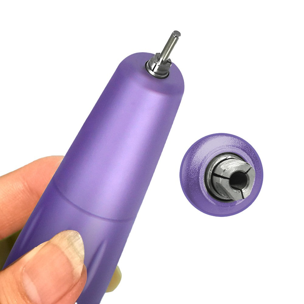 Electric Nail Drill with 6 Metal Drill Bits Portable Nail File Kit - Purple
