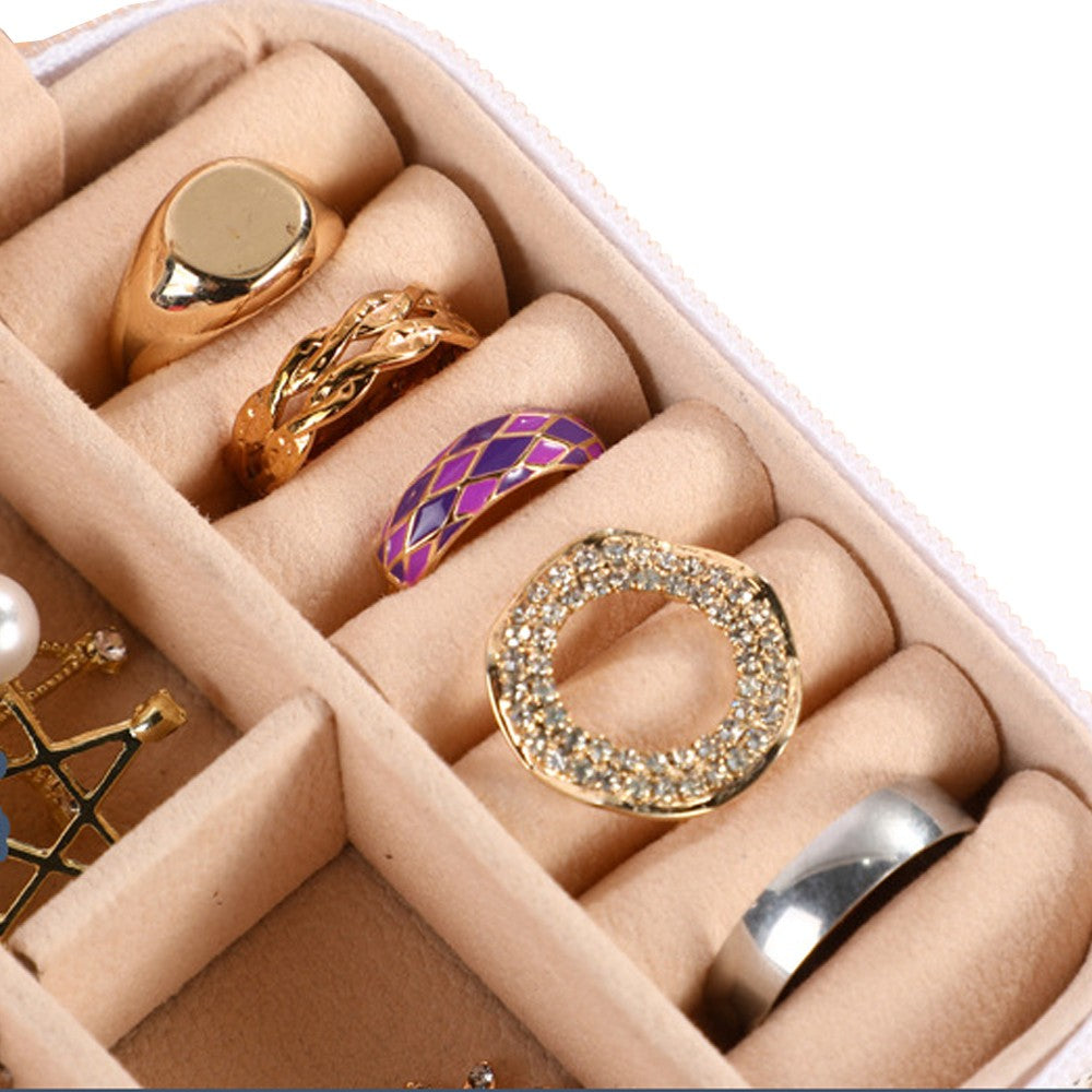 J Initial Letter Travel Jewelry Box Jewelry Case Jewelry Organiser with Mirror