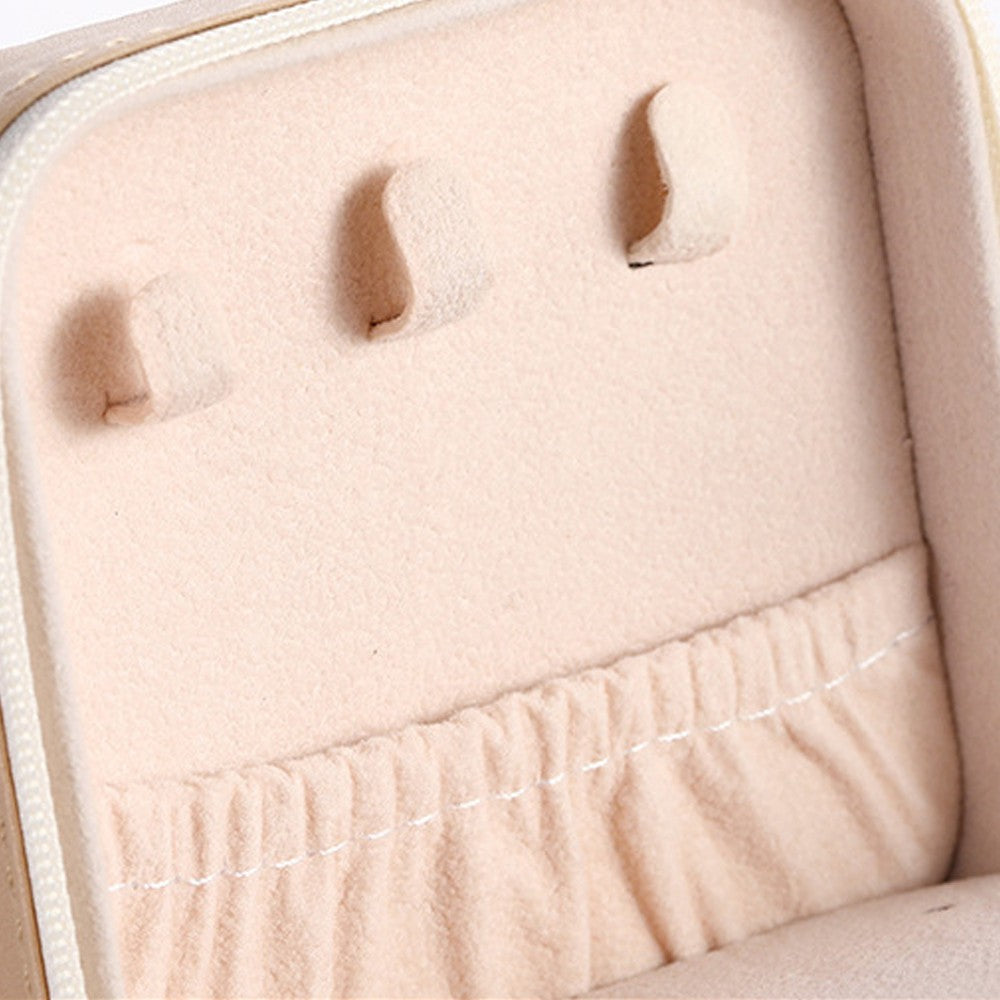 A Initial Letter Travel Jewelry Box Jewelry Case Jewelry Organiser with Mirror