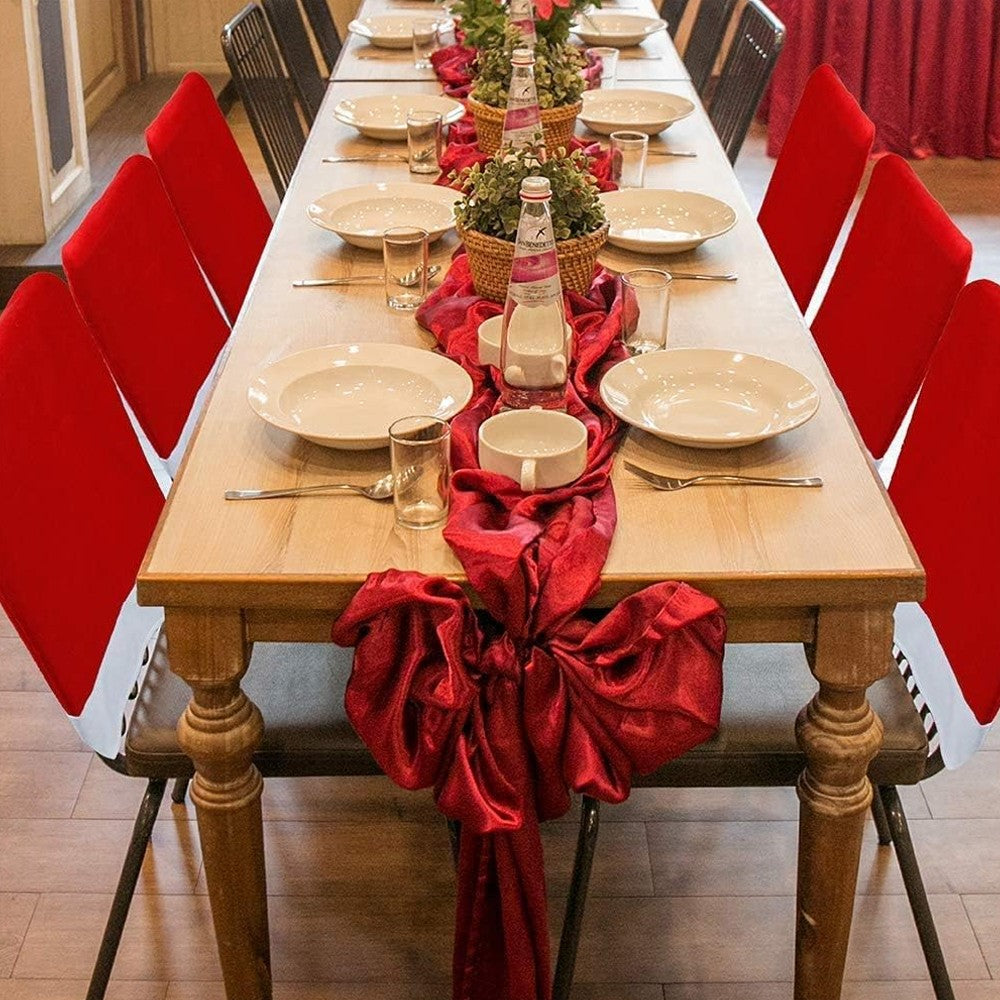6xChristmas Chair Cover Red Santa Claus Hat Dining Chair Cover