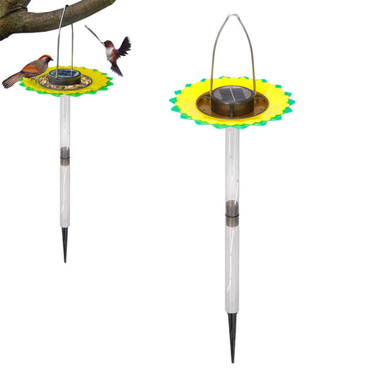 1Pc Solar Light Bird Feeder Hanging Wild Bird Feeder Garden Yard Ground Lamp
