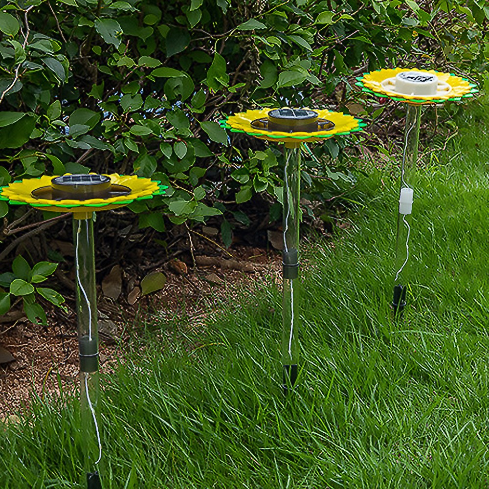 1Pc Solar Light Bird Feeder Hanging Wild Bird Feeder Garden Yard Ground Lamp