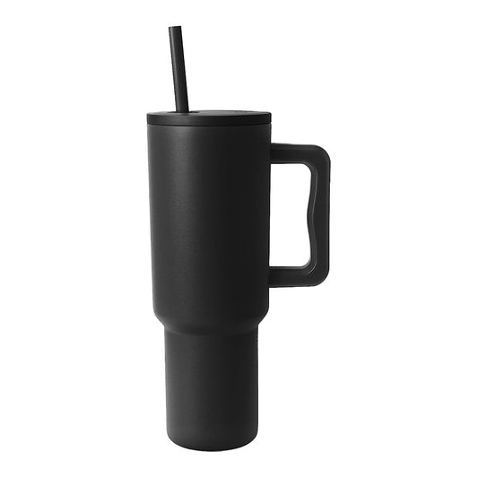 40oz Stainless Steel Tumbler Insulated Cup with Straw and Lid - Black