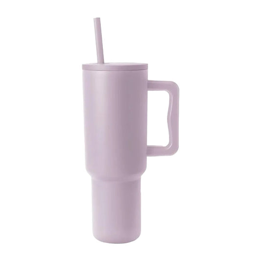 40oz Stainless Steel Tumbler Insulated Cup with Straw and Lid - Purple