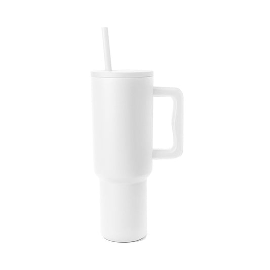 40oz Stainless Steel Tumbler Insulated Cup with Straw and Lid - White