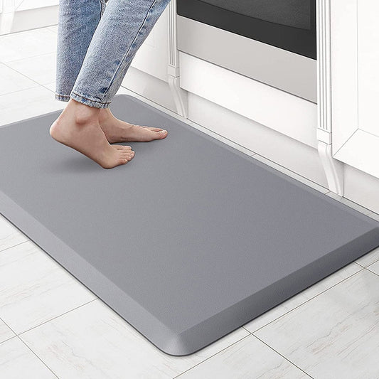 71x44cm Kitchen Floor Mat 12mm Thick Cushioned Anti-Fatigue Mat Laundry Room Anti-slip PVC Mat - Grey