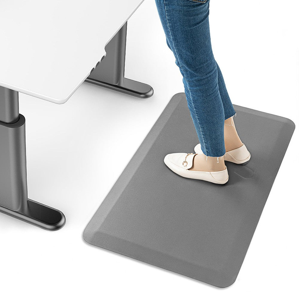 71x44cm Kitchen Floor Mat 12mm Thick Cushioned Anti-Fatigue Mat Laundry Room Anti-slip PVC Mat - Grey