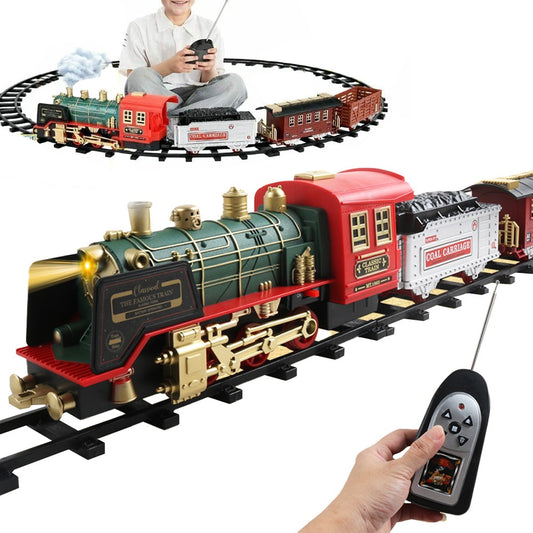 Electric Steam Train Set with Sound and Light