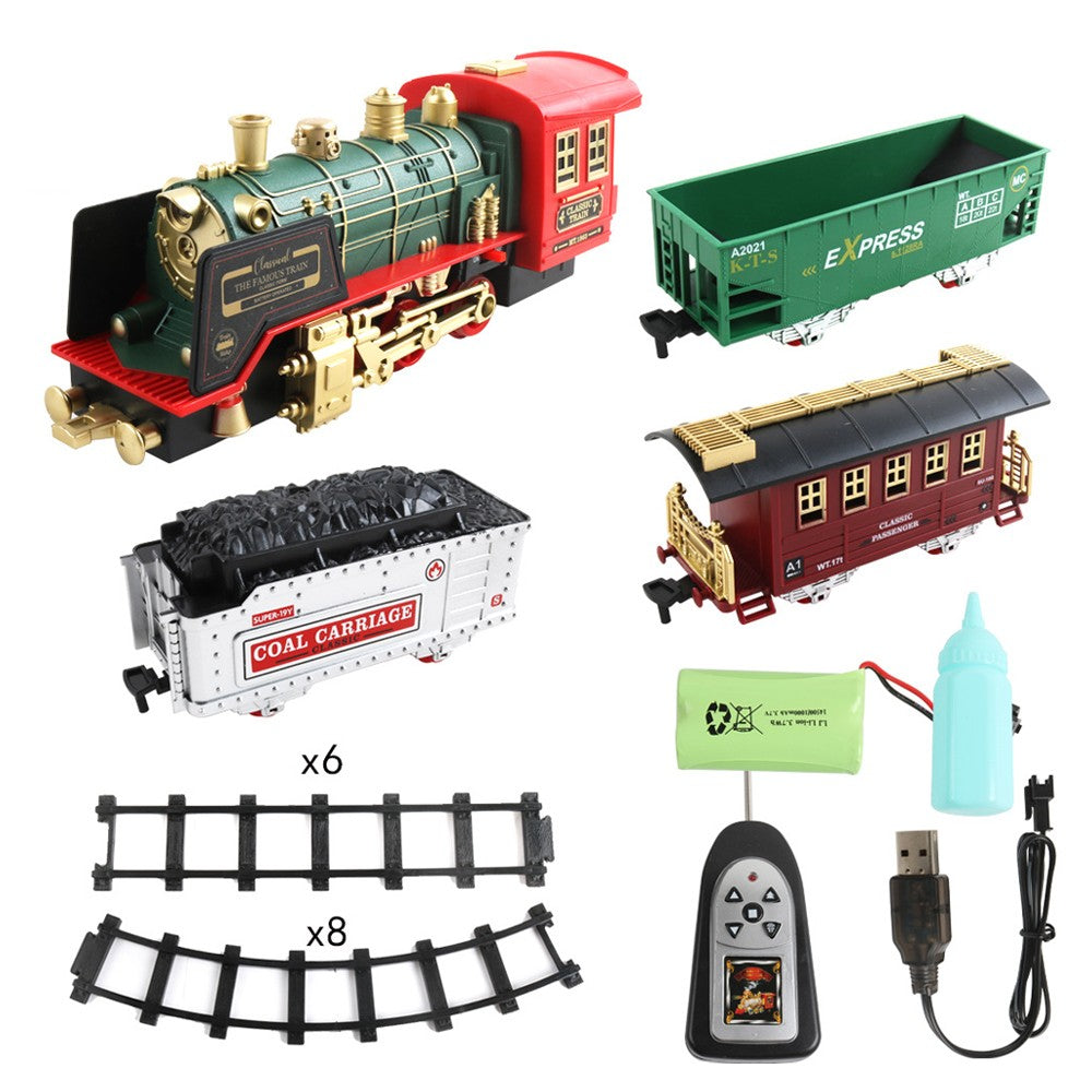 Electric Steam Train Set with Sound and Light
