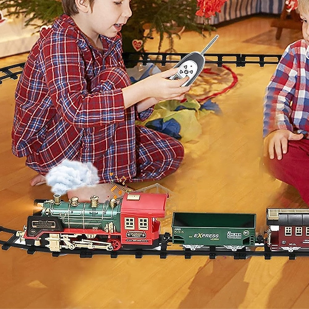 Electric Steam Train Set with Sound and Light