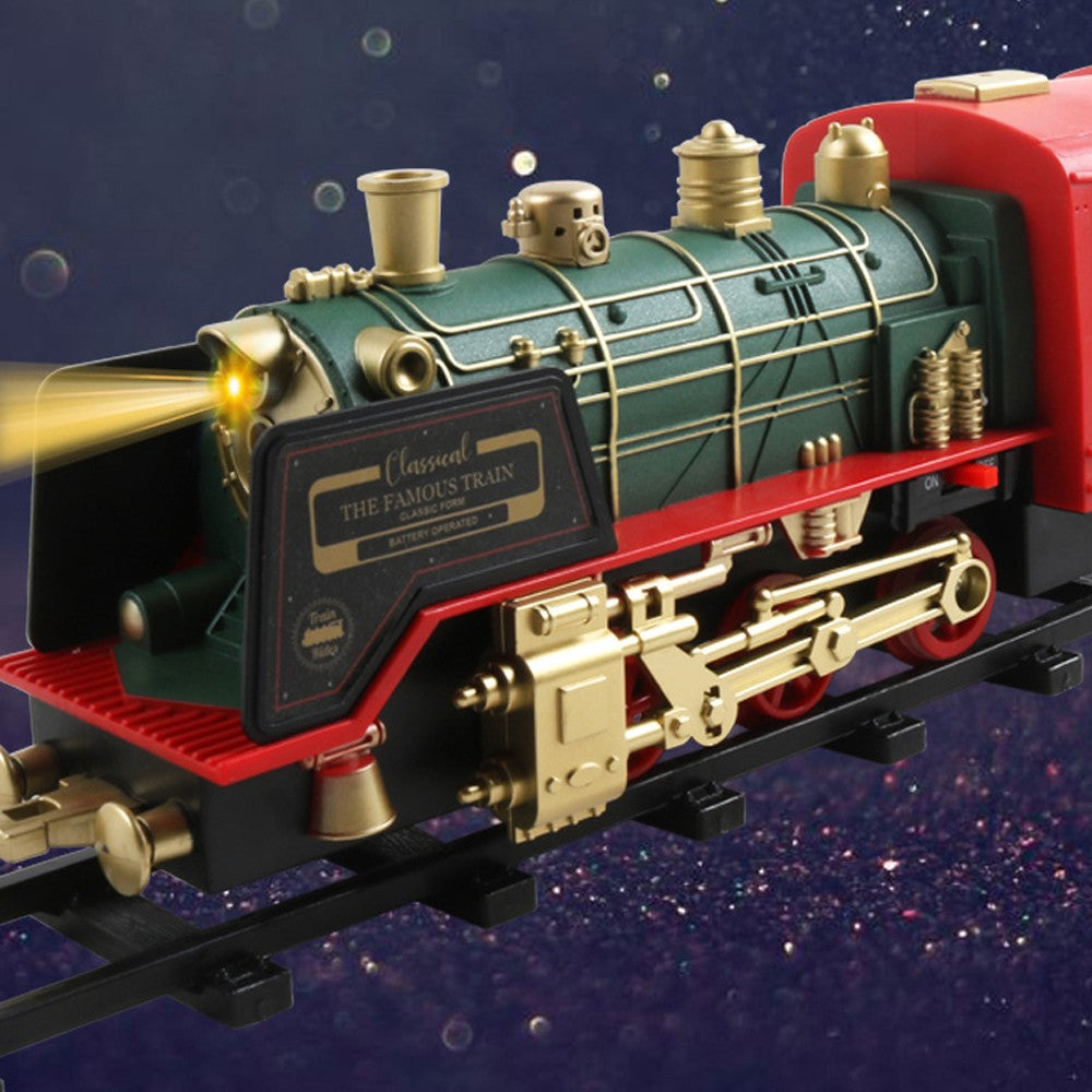 Electric Steam Train Set with Sound and Light