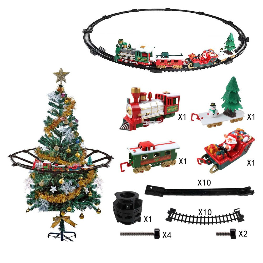 Electric Christmas Train Set Around Tree Christmas Train with Sounds and Lights