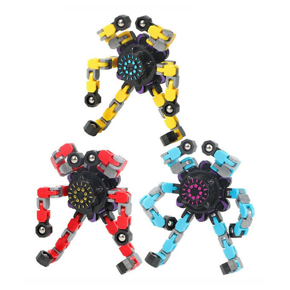 3Pcs Fidget Spinner Toys Transformable Mechanical Gyro Toys Random Color