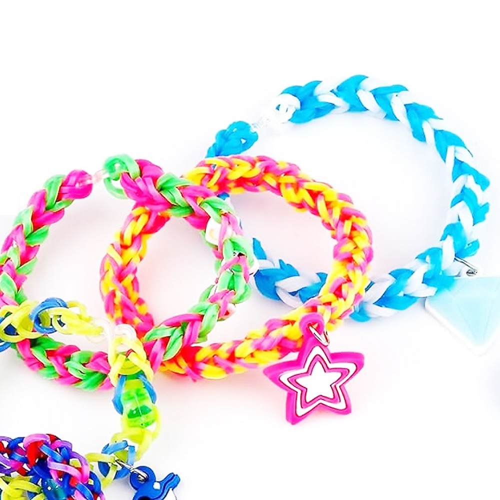 2 X Colorful Loom Bands Kit DIY Rubber Band Bracelet Making Kit with Storage Box