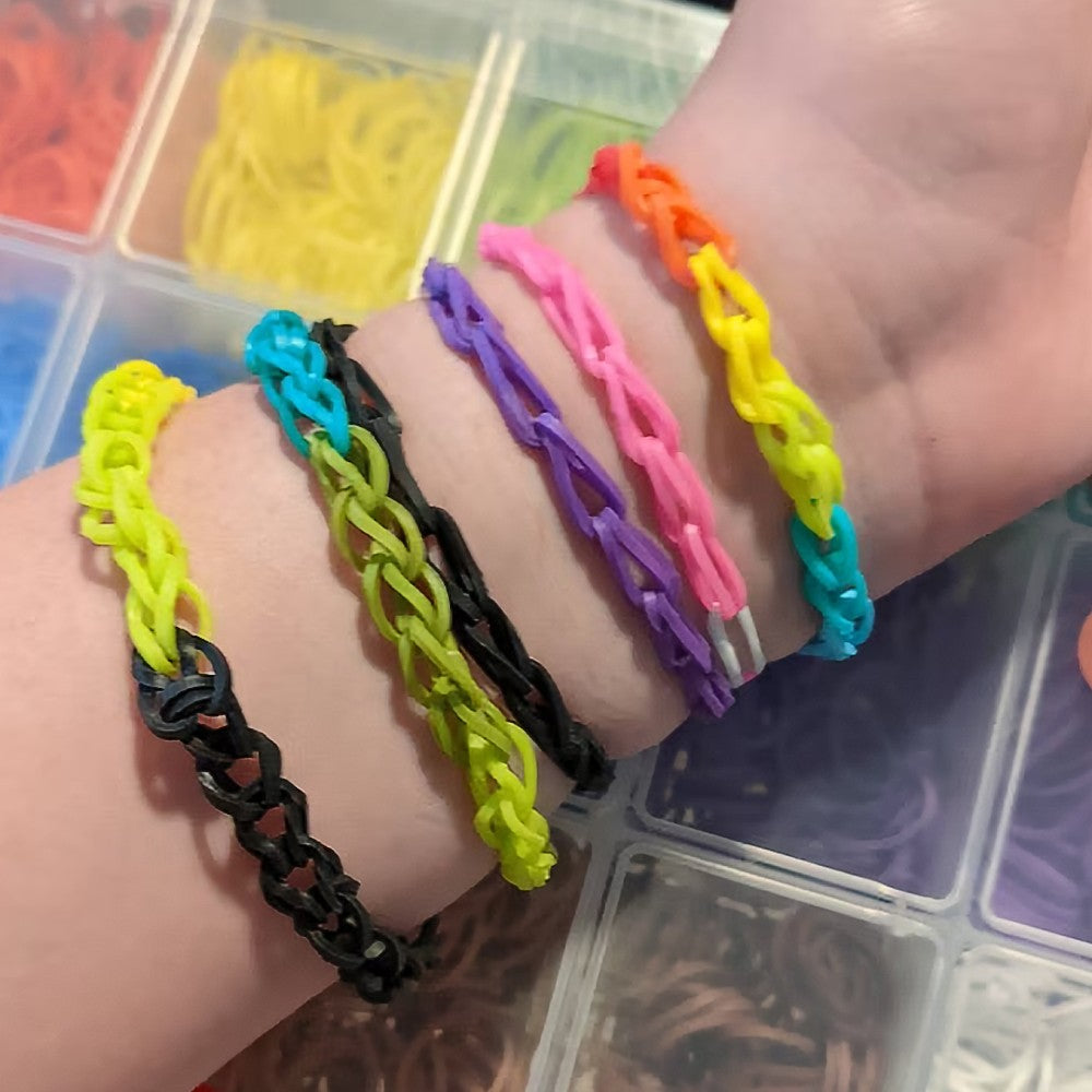 2 X Colorful Loom Bands Kit DIY Rubber Band Bracelet Making Kit with Storage Box