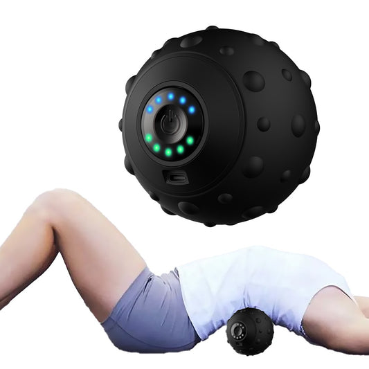 5 Speed Vibrating Massage Ball Electric Massager Muscle Relax Massage Roller - Black