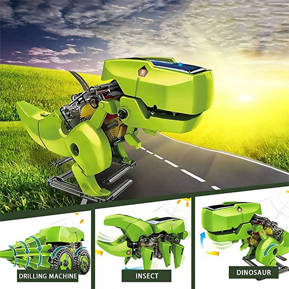1Pc 3-in-1 Robot Dinosaur Toys DIY Solar Actuated Robot Kit Kids STEM Building Projects