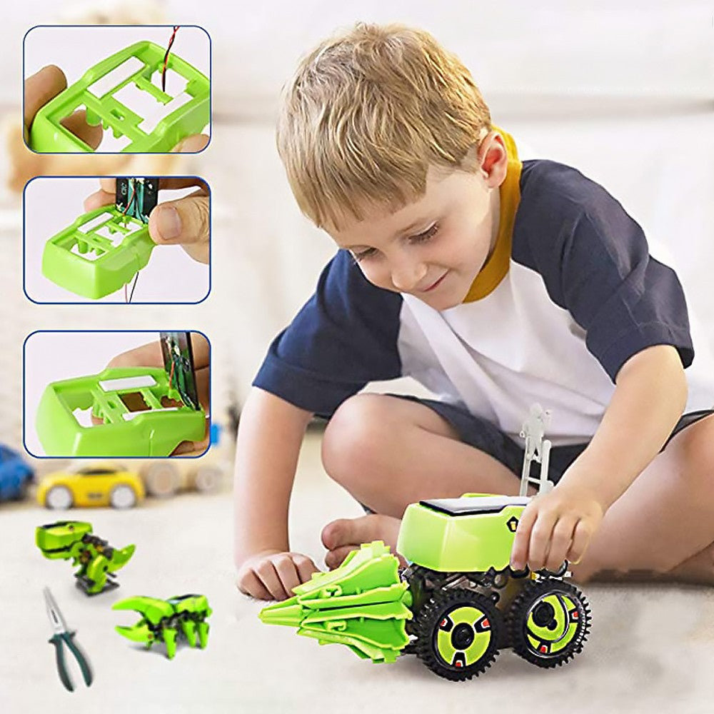 1Pc 3-in-1 Robot Dinosaur Toys DIY Solar Actuated Robot Kit Kids STEM Building Projects