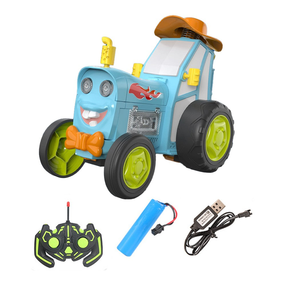 Remote Control Dancing Stunt Car Crazy Jumping Car Kids Wireless RC Car Toy with Light Music - Blue