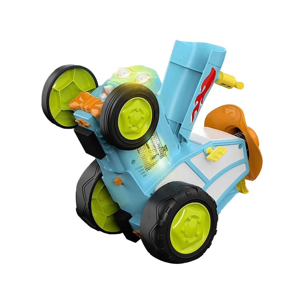 Remote Control Dancing Stunt Car Crazy Jumping Car Kids Wireless RC Car Toy with Light Music - Blue