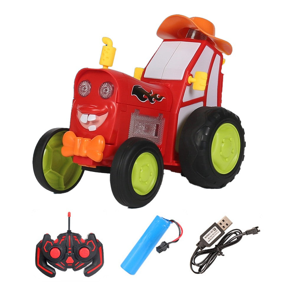 Remote Control Dancing Stunt Car Crazy Jumping Car Kids Wireless RC Car Toy with Light Music - Red