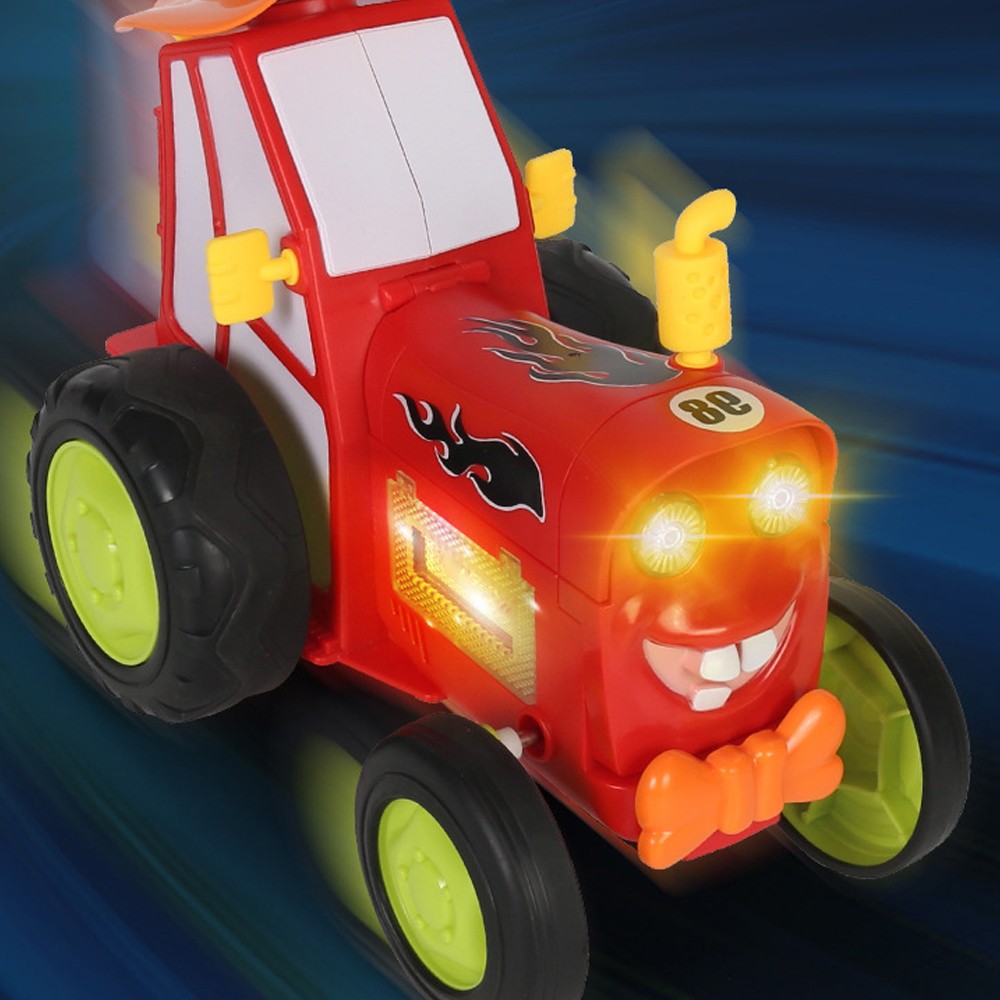 Remote Control Dancing Stunt Car Crazy Jumping Car Kids Wireless RC Car Toy with Light Music - Red