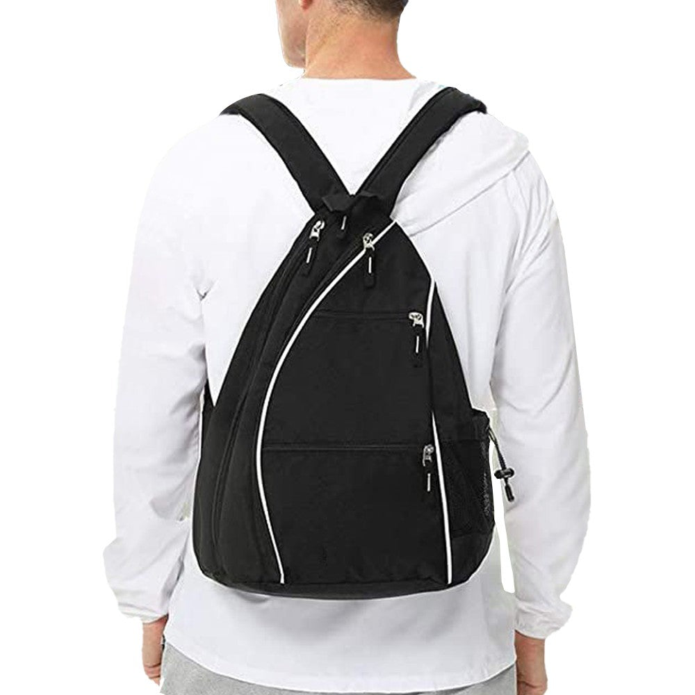 Pickleball Bag Pack Reversible Crossbody Sling Bag - Black