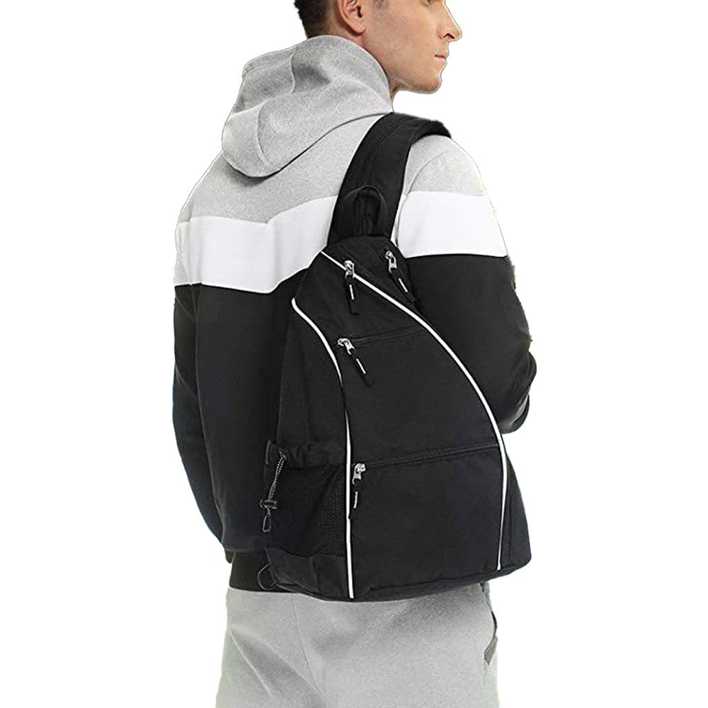 Pickleball Bag Pack Reversible Crossbody Sling Bag - Black