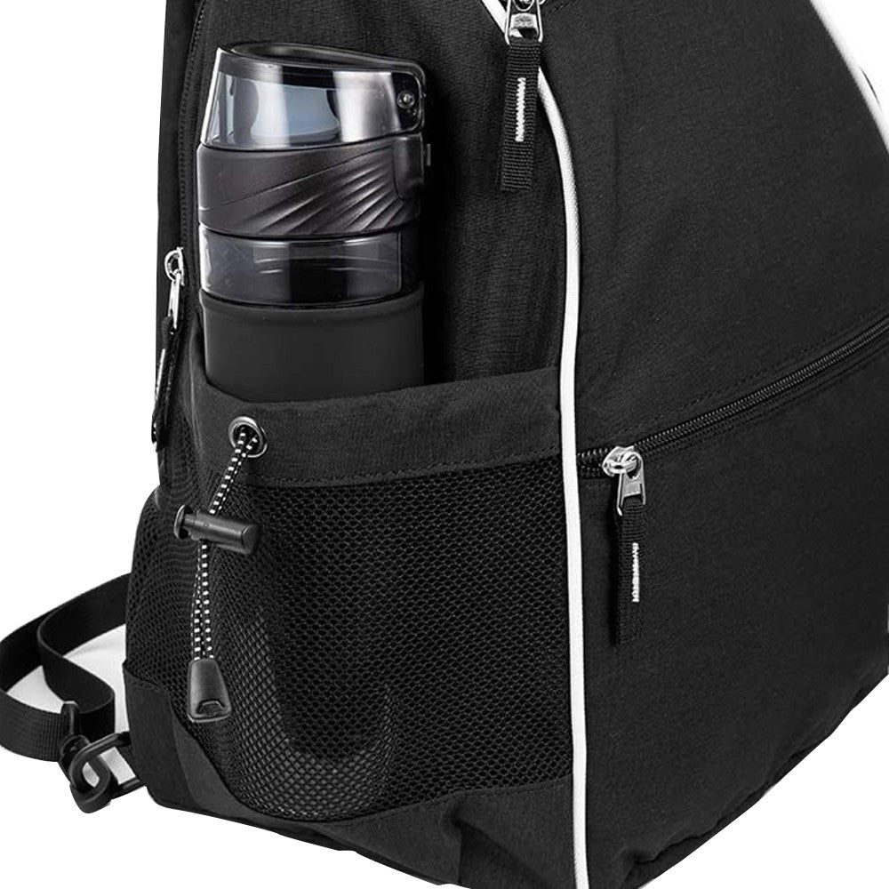Pickleball Bag Pack Reversible Crossbody Sling Bag - Black