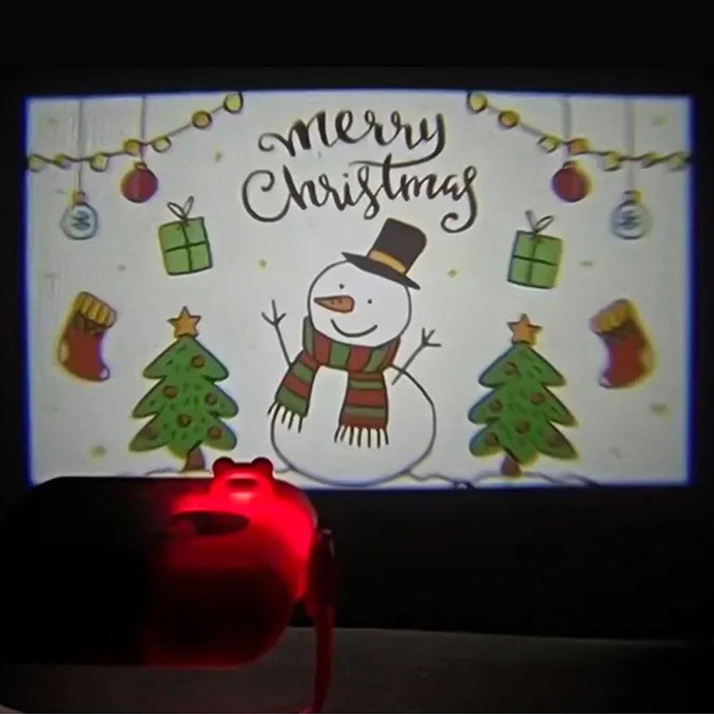 1Pc Christmas Theme Projector Light-up Children Projection Toy with 5 Cards