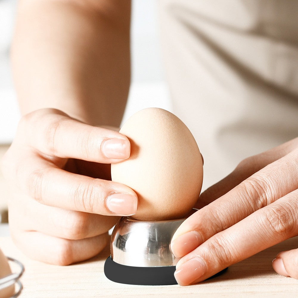 Stainless Steel Boiled Egg Piercer Easy Egg Peeler Kitchen Gadget - Black
