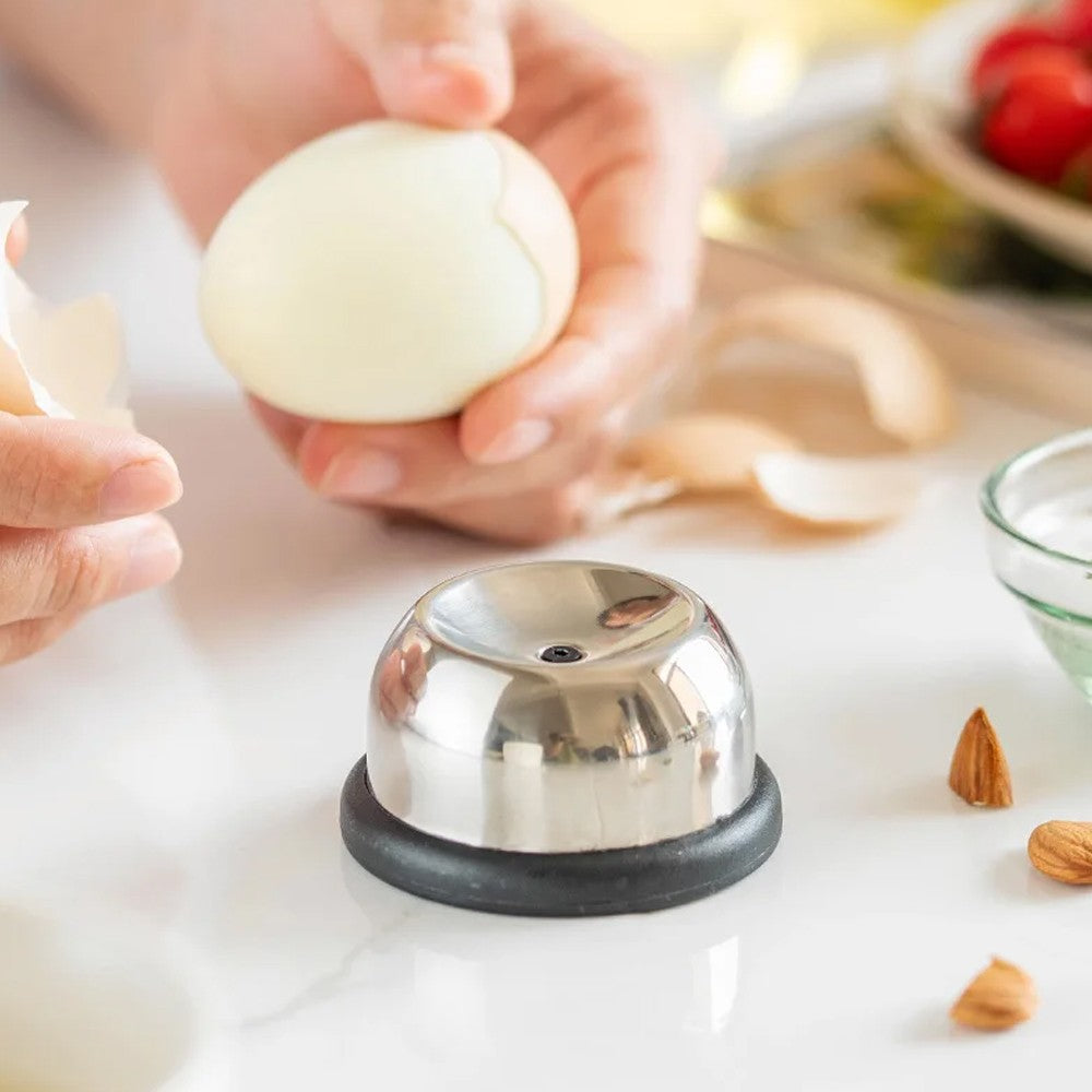 Stainless Steel Boiled Egg Piercer Easy Egg Peeler Kitchen Gadget - Black