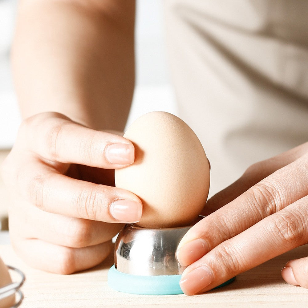 Stainless Steel Boiled Egg Piercer Easy Egg Peeler Kitchen Gadget - Blue