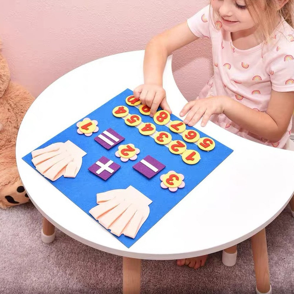 Montessori Busy Board Toy Felt Toddler Math Counting Learning Toy