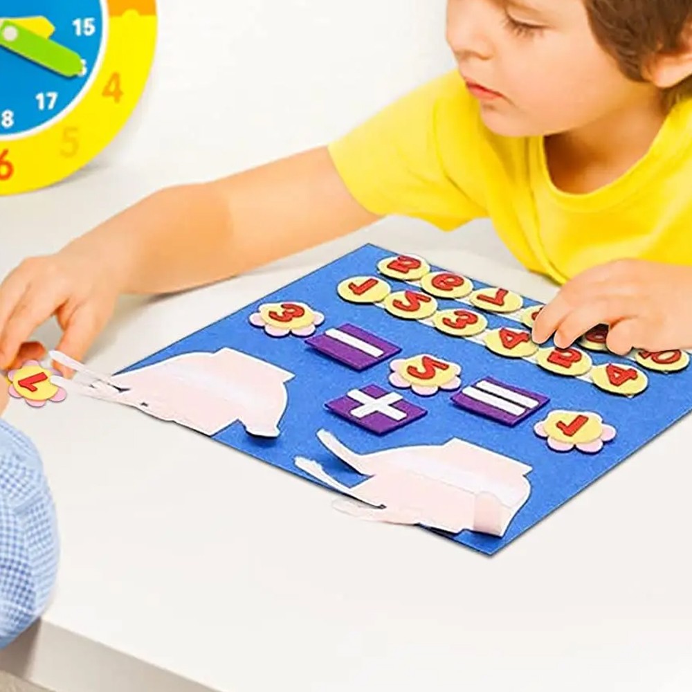 Montessori Busy Board Toy Felt Toddler Math Counting Learning Toy