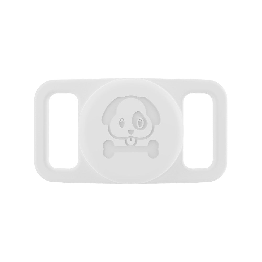 For AirTag Water-resistant Holder Case Compatible with Dog Collar - White